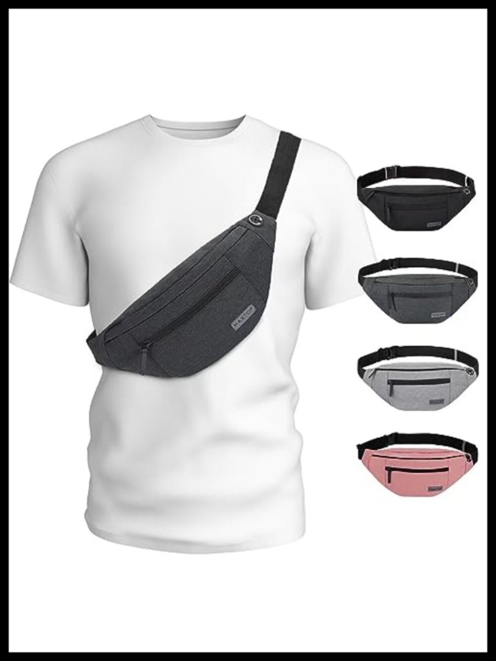 Crossbody Fanny Pack Sling Bag for Men Women, Adjustable Water Resistant Waist